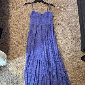 Betsey Johnson Lavender Lace Maxi Dress